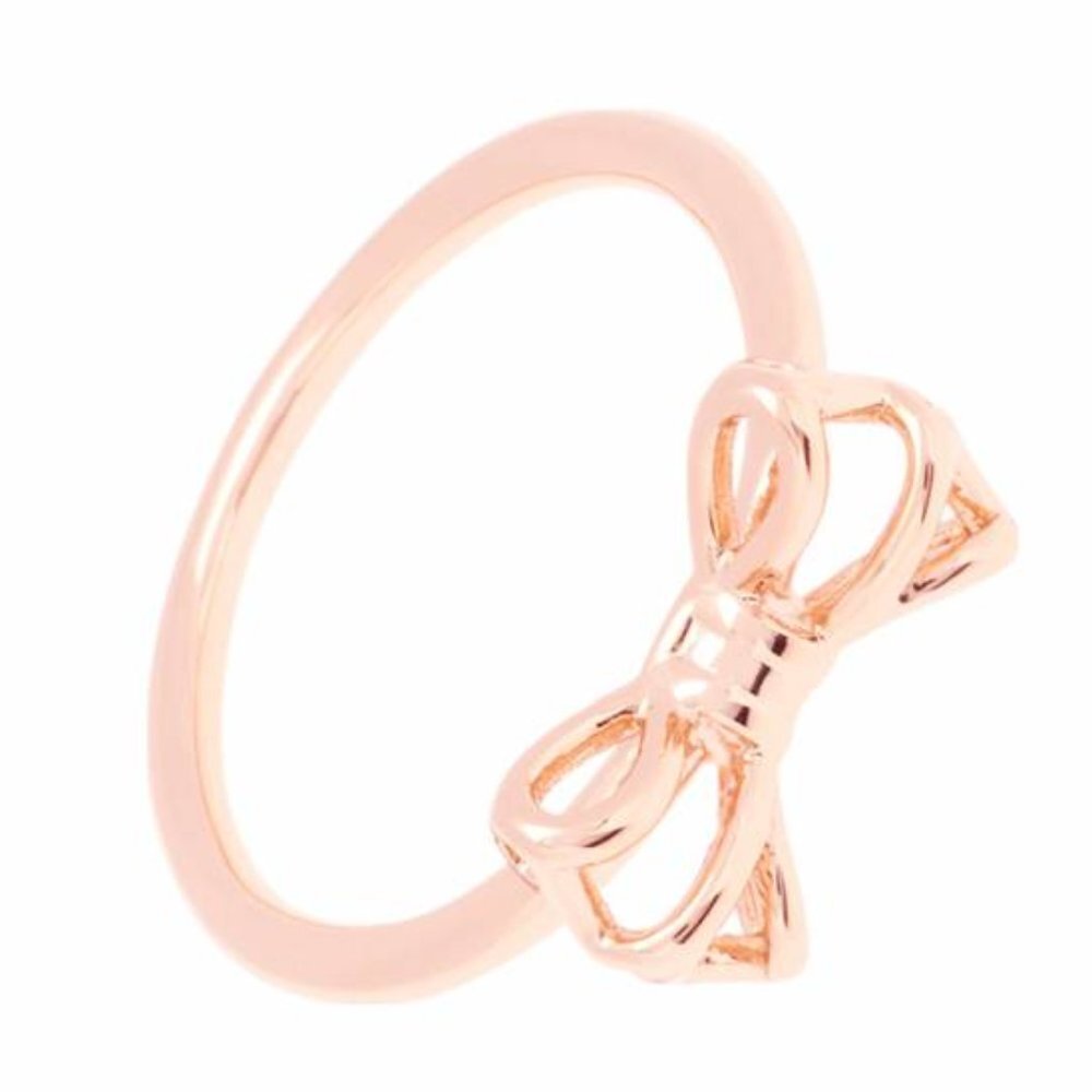 Ted Baker Ginniee Tiny ROSE GOLD Geometric Bow Ring